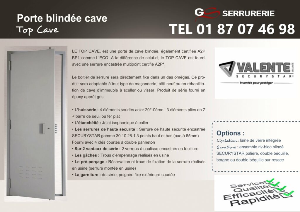 porte de cave blindée sur mesures